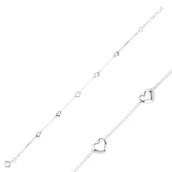 Stříbrný srdíčkový náramek 9617