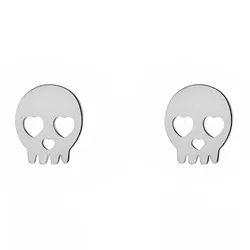 Stříbrné náušnice LEBKA 9375