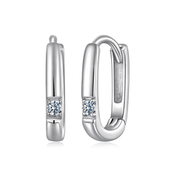 Stříbrné obdélníkové náušnice MOISSANITE 9980