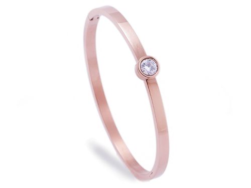 Náramek chirurgická ocel rose gold & zirkon 270