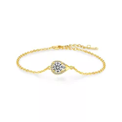 Stříbrný náramek 1ct 6,5mm MOISSANITE GOLD 9739